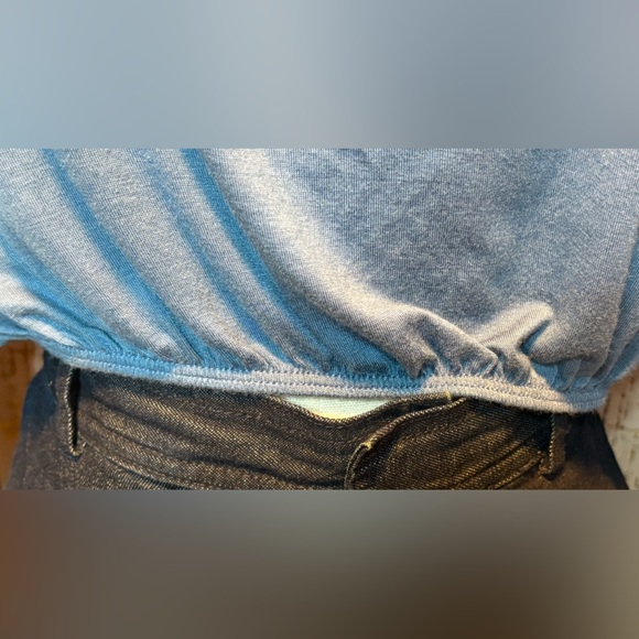 Jazzy Blue Off-Shoulder Women's Top - Picture 2 of 7